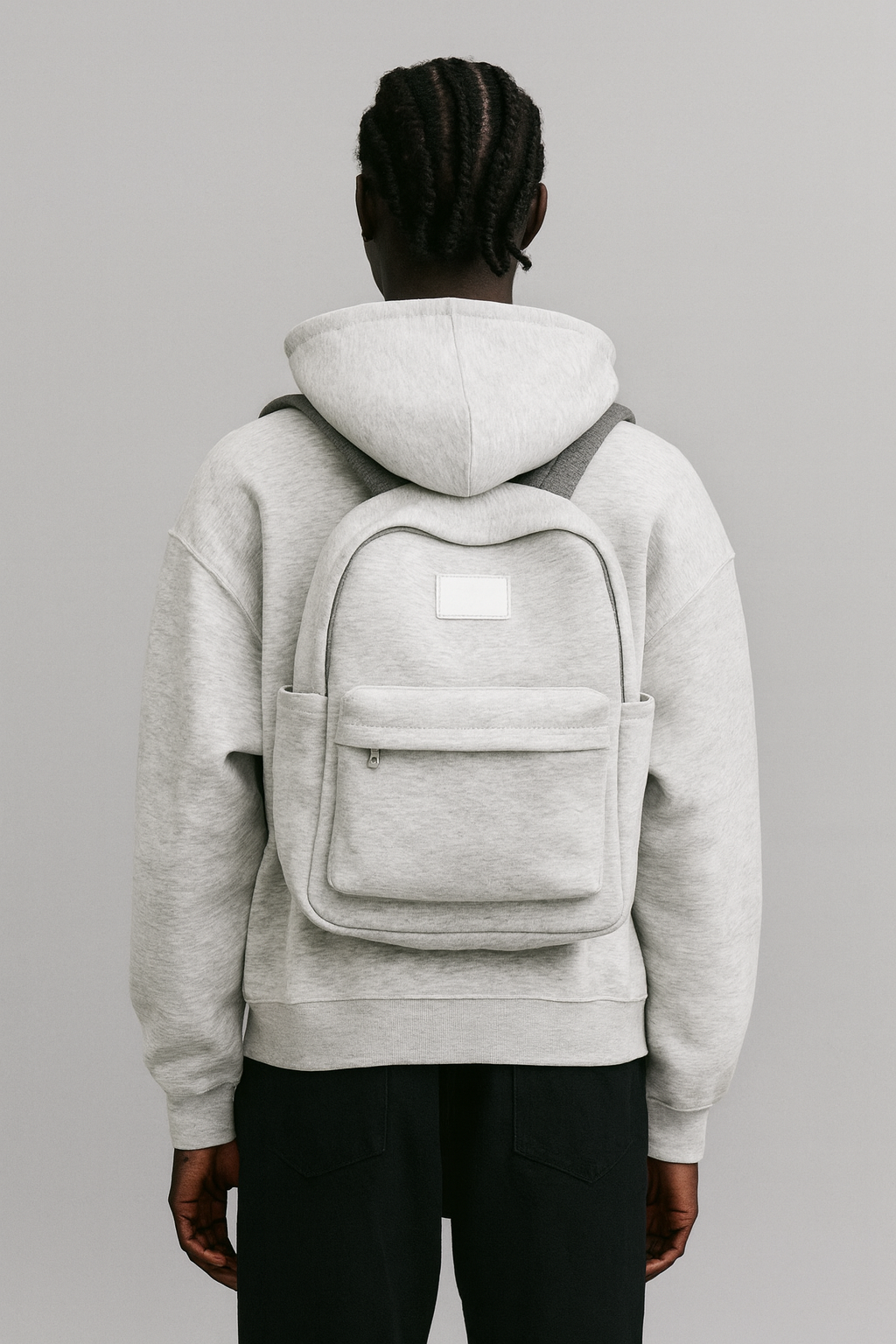 Luxury Hoodie with Integrated Backpack (GREY)