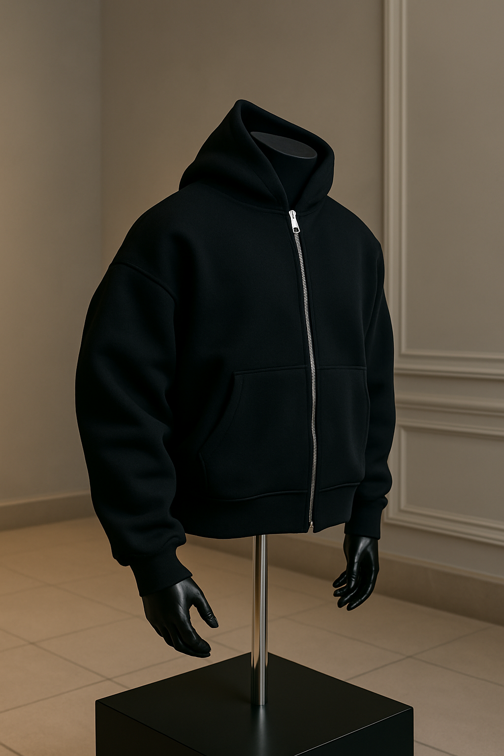Luxury Hoodie with Integrated Backpack (BLACK)