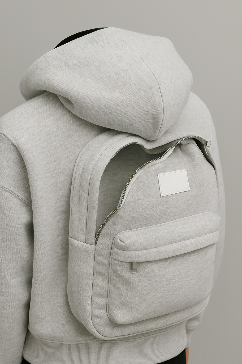 Luxury Hoodie with Integrated Backpack (GREY)